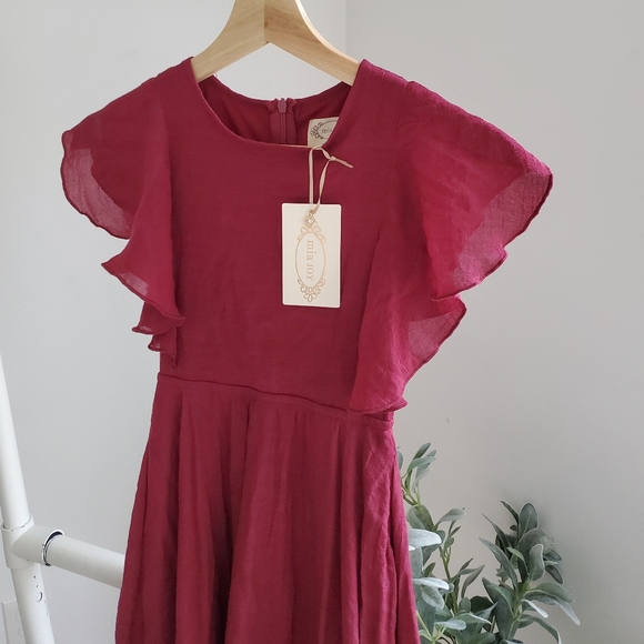 Girls Joy Folie Lakynna dress in Garnet burgundy sz 6 - Picture 7 of 9